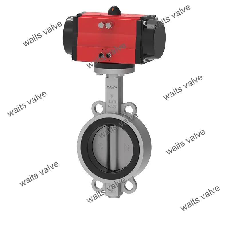 Pneumatic Wafer Soft Seated Butterfly Valve